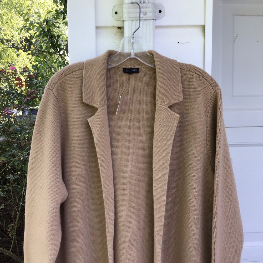 NWT Talbots Beautiful Thick Tan Open Front Cardi - Picture 2 of 5